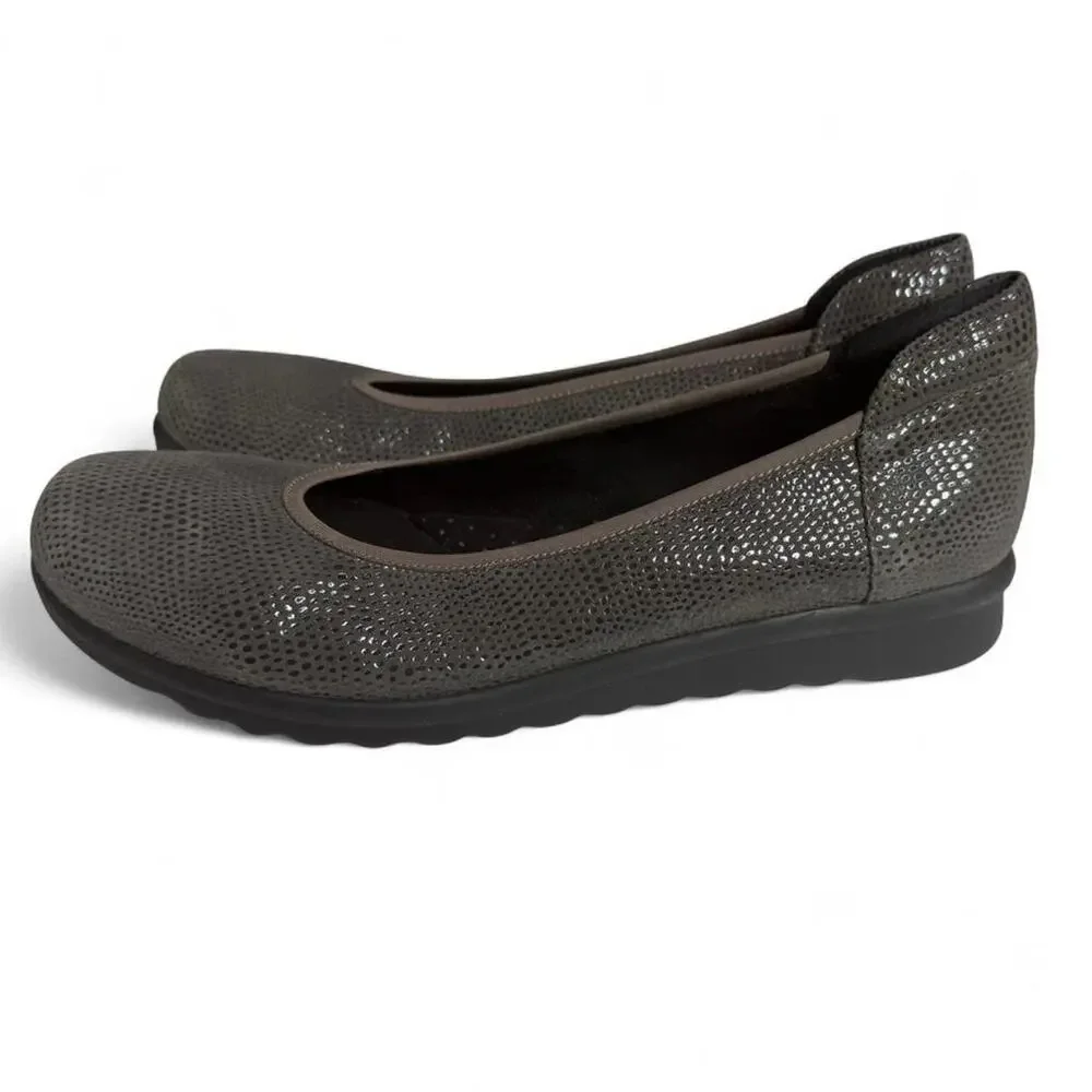 Vaneli Sport Donia Grey Ballet‎ Wedge Flats Comfort Chic Minimal Sz 10